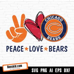 peace love bears svg, sport svg, football teams svg, sport teams, nfl svg, chicago bears nfl, bears football team, chica