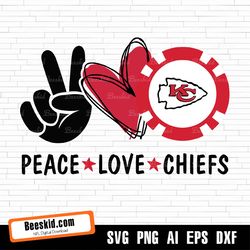 peace love chiefs svg, sport svg, football svg, football teams svg, nfl svg, kansas city chiefs svg, chiefs football tea