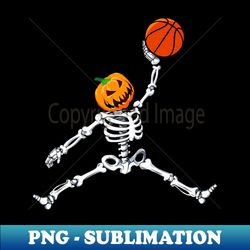 skeleton basketball halloween pumpkin slam dunk - sublimation-ready png file - spice up your sublimation projects