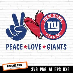 peace love giants svg, new york giants peace love svg file, instant download-nfl svg