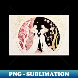 lovers in the woods - two women in a beautiful forest landscape - decorative sublimation png file - create with confidence