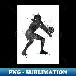 girl volleyball player black and white sport gift - aesthetic sublimation digital file - spice up your sublimation projects