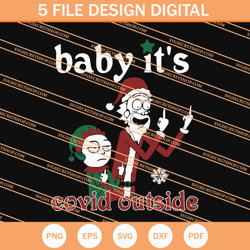 baby its covid outside rick and morty christmas svg, christmas svg