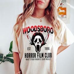 woodsboro horror film club shirt, horror movies halloween, scary movie halloween, scream ghost face,scream movie,thrille