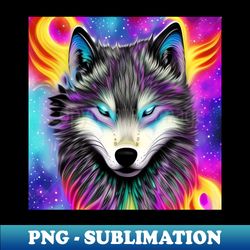 galaxy wolf - special edition sublimation png file - transform your sublimation creations