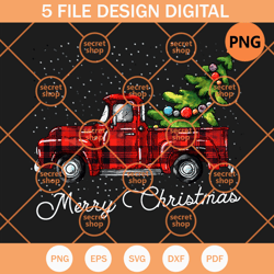 christmas truck buffalo plaid , red truck christmas decor