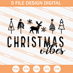 christmas vibes svg, christmas svg, christmas tree svg