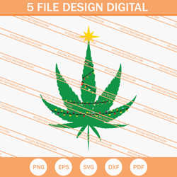 christmas weed leaf svg, weed leaf svg, christmas svg