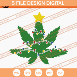 Christmas Weed Light SVG, Christmas SVG, Weed SVG