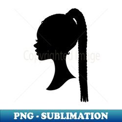 black barbie with braids style silhouette - professional sublimation digital download - bold & eye-catching