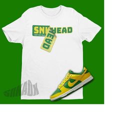 sneaker stickers shirt to match dunk low reverse brazil - retro dunk tee - reverse brazil dunks matching shirt - dunk sv