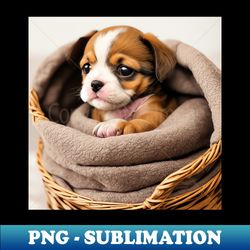 puppy in a basket - high-resolution png sublimation file - spice up your sublimation projects