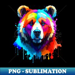 bear head colorful splash paint art - premium png sublimation file - perfect for creative projects