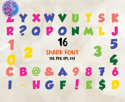 shark font svg png pdf dxf alphabet, modern font, fonts for cricut, beauty font, font for t-shirts 06