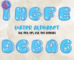 water letter alphabet font svg png, modern font, fonts for cricut, beauty font, font for t-shirts 09