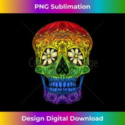 funny sugar skull gift for men women cool lgbt pride flag tank to - eco-friendly sublimation png download - channel your creative rebel