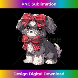 funny miniature schnauzer plaid headband glasses christmas tank to - crafted sublimation digital download - challenge creative boundaries