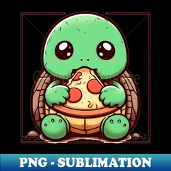 pizza-loving baby turtle - png transparent sublimation design - revolutionize your designs