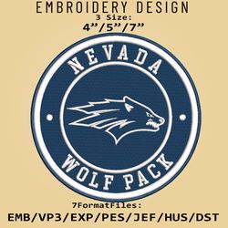 ncaa logo nevada wolf pack, embroidery design, embroidery files, ncaa nevada wolf pack, machine embroidery pattern