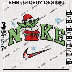 santa baby yoda embroidery files, christmas embroidery design, starwar machine embroidery design, baby yoda emb file