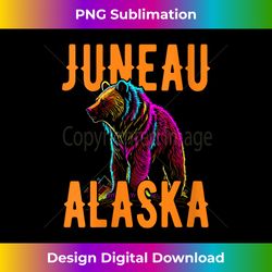 juneau alaska usa grizzly bear design v-neck - futuristic png sublimation file - craft with boldness and assurance