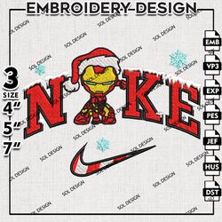 santa ironman embroidery files, christmas embroidery design, marvel characters machine embroidery design, superhero