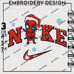funny santa deadpool embroidery files, christmas embroidery design, marvel characters machine embroidery design