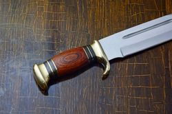 custom hand made hunting bowie knife l gift to him camping knife w/sheath aq987