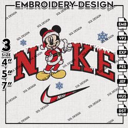 cute santa mickey embroidery files, merry christmas embroidery design, christmas disney machine embroidery design