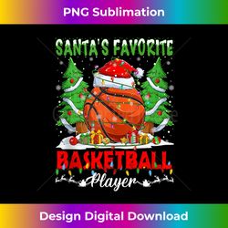 funny santa's favorite basketball player christmas lights tank top - crafted sublimation digital download - lively and captivating visuals