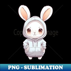 cute bunny in a hoodie - decorative sublimation png file - transform your sublimation creations
