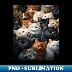 funny cat many cats cute kawaii cat cute eyes many kittens - professional sublimation digital download - perfect for sublimation art