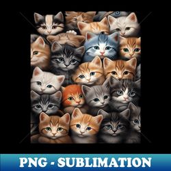 funny cat many cats cute kawaii cat cute eyes many kittens - exclusive png sublimation download - fashionable and fearless