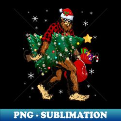 funny santa claus bigfoot & xmas tree christmas pajama boys - professional sublimation digital download - bring your designs to life