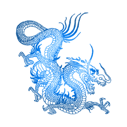 blue chinese dragon