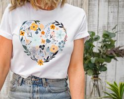 flower heart shirt, wildflower tshirt, wild flowers shirt, floral tshirt, flower shirt, gift for women shirt,ladies shir
