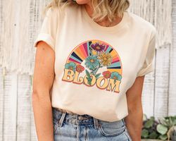 flowers shirt, funny bloom t shirt, cute boho t shirt, floral shirts, retro 6os-70s tee, vintage plant lover t-shirt, wi