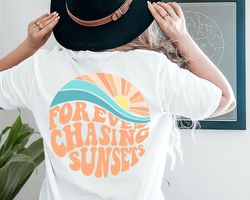 forever chasing sunsets shirt, summer 2023 t-shirts, retro vintage summer shirts, summer lover vibes tee, beach shirt, f