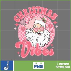 retro christmas png, pink christmas png, pink christmas png, christmas shirt design ,pink santa png (3)
