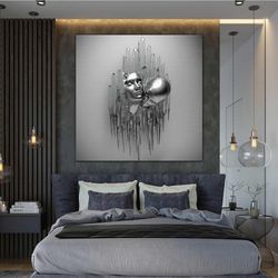 3d wrapped metal double embossing roll up canvas, stretched canvas art, framed wall art painting