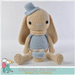 amigurumi bunny rabbit crochet pattern, digital file pdf, digital pattern pdf, crochet pattern