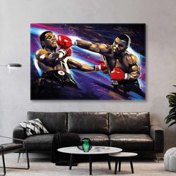 boxing match professional boxing players sports roll up canvas, stretched canvas art, framed wall art painting