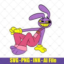 jax  svg from the amazing digital circus svg,jax  svg, gangle png coloring page, jax circut desgin space