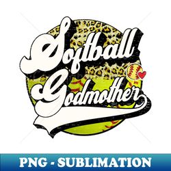 softball godmother vintage leopard softball family matching - professional sublimation digital download - perfect for personalization