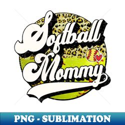 softball mommy vintage leopard softball family matching - vintage sublimation png download - defying the norms