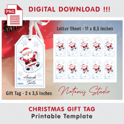 cute christmas gift tag - printable template - gift tag