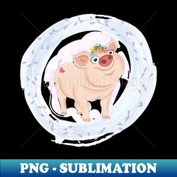 sweet baby girl pig smiling - aesthetic sublimation digital file - unleash your inner rebellion