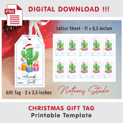 cute christmas gift tag - printable template - gift tag