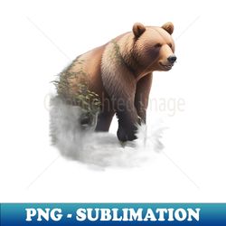 cute grizzly bear - decorative sublimation png file - unleash your creativity