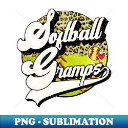 softball gramps vintage leopard softball family matching - creative sublimation png download - perfect for personalization